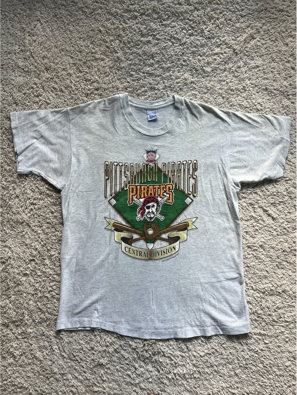 Vintage Pittsburgh Pirates T Shirt Salem Tag Single Stitch 1997 Pro Player XL